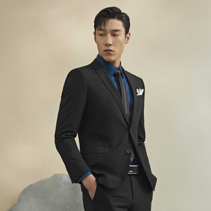 秋季男士新款羊毛修身西裝外套