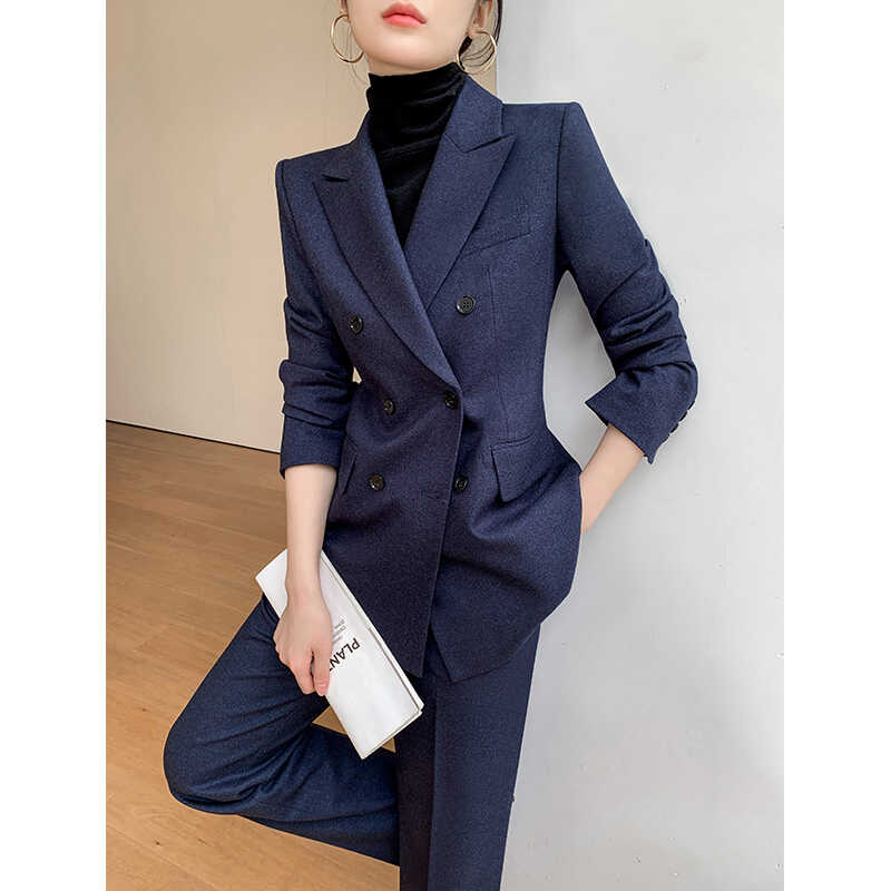 毛呢西裝套裝女