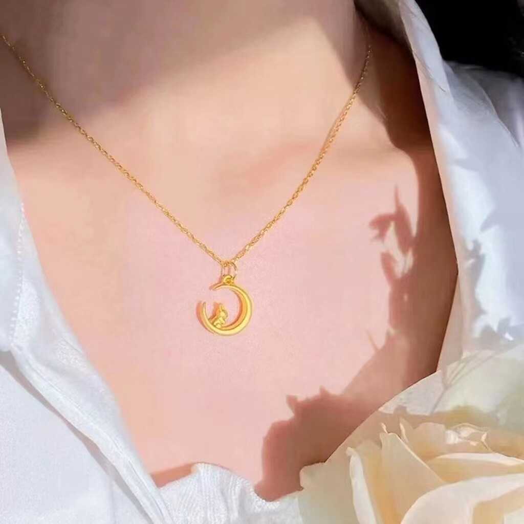 和田玉兔項鏈玉石兔子吊墜女鎖骨鏈