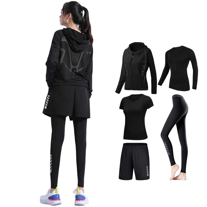 跑步服晨跑訓練冬季瑜伽衣服