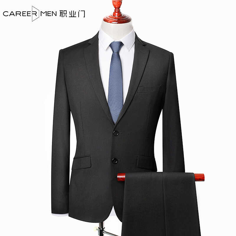 西裝男套裝商務休閑新郎結婚禮服免燙春季男士修身正裝西服 職業門