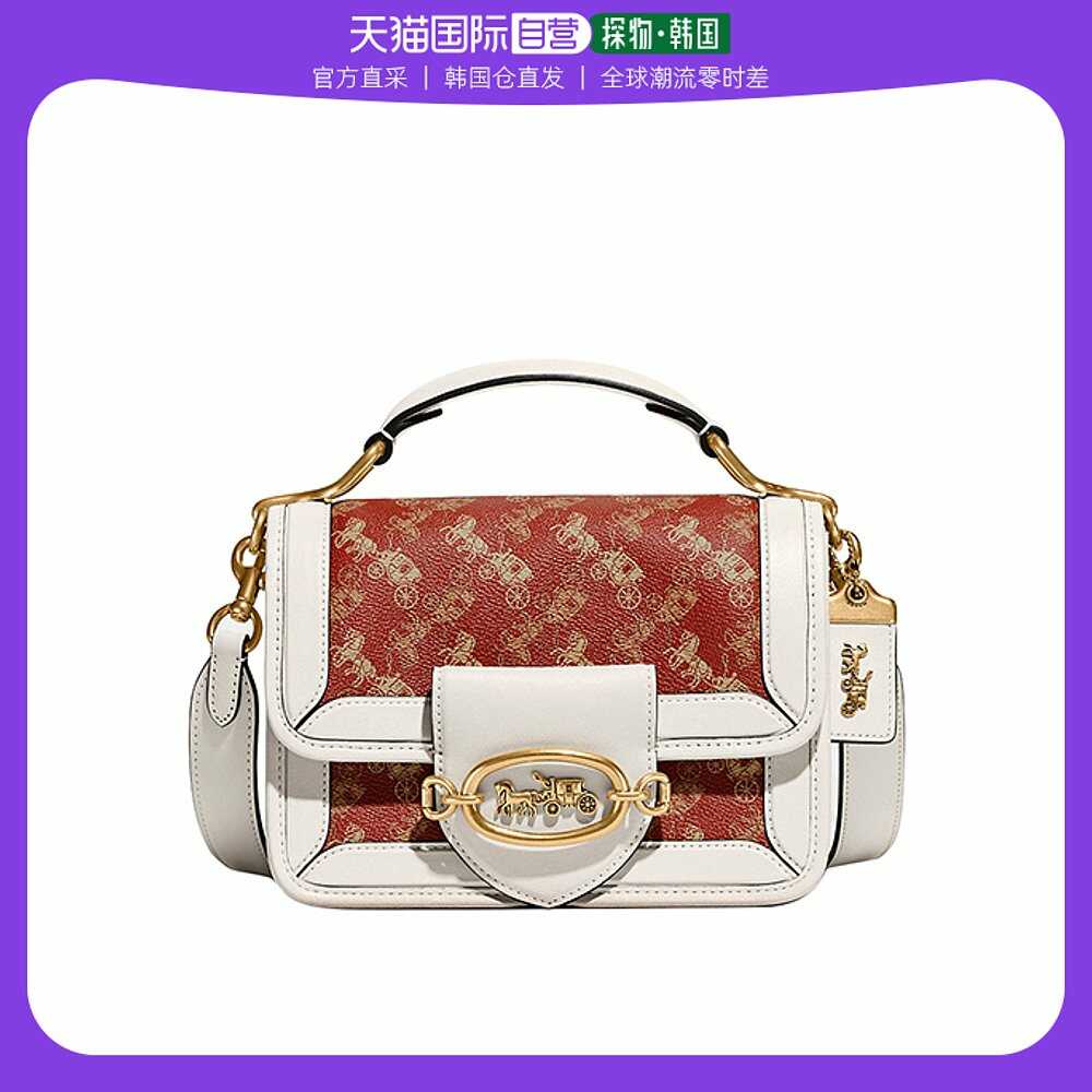 韓國直郵 Coach蔻馳斜挎包女款紅色休閑大容量時尚柔軟日常百搭