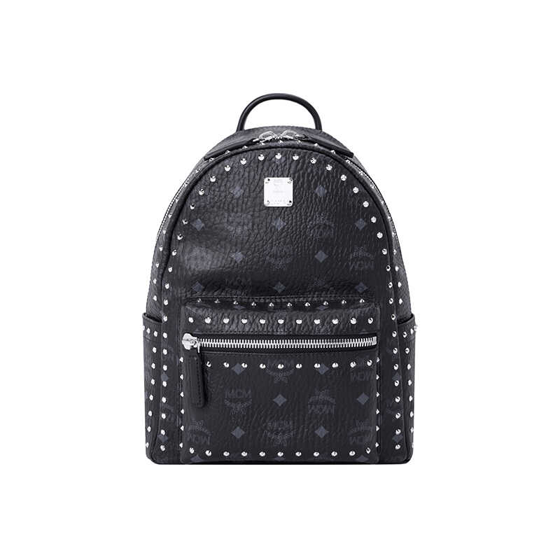 MCM雙肩包奢侈品男女款經典印花側鉚釘小號背包MMK8AVE61