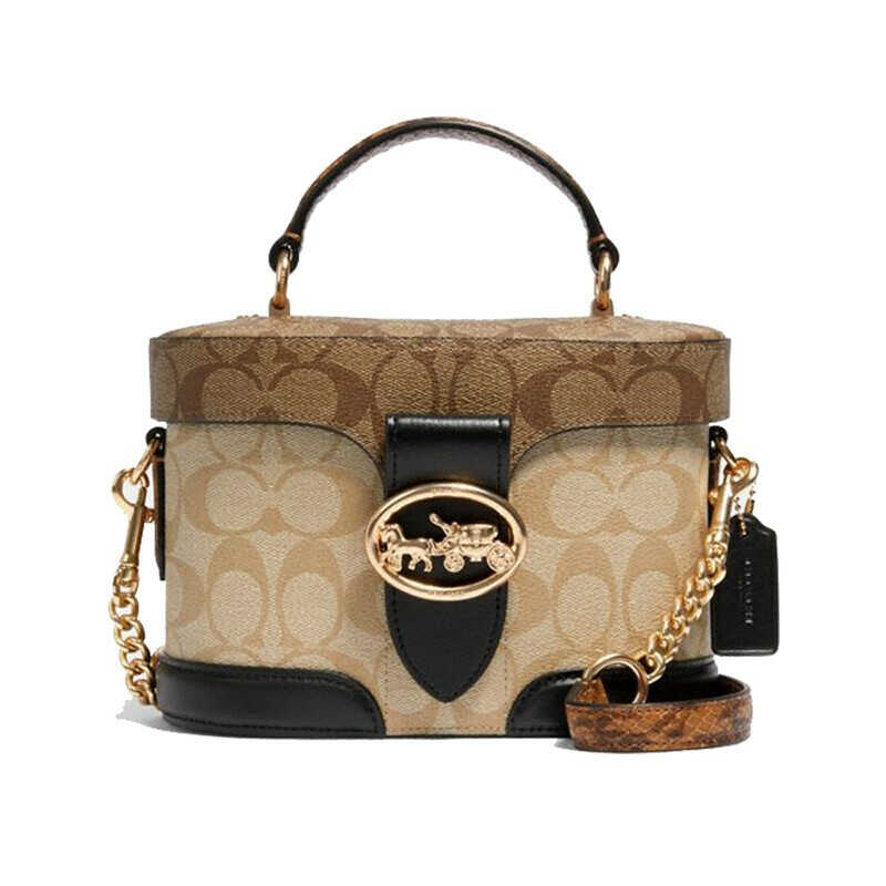 COACH蔻馳新款盒子包圓筒包女款單肩斜挎C8165  78277 5504