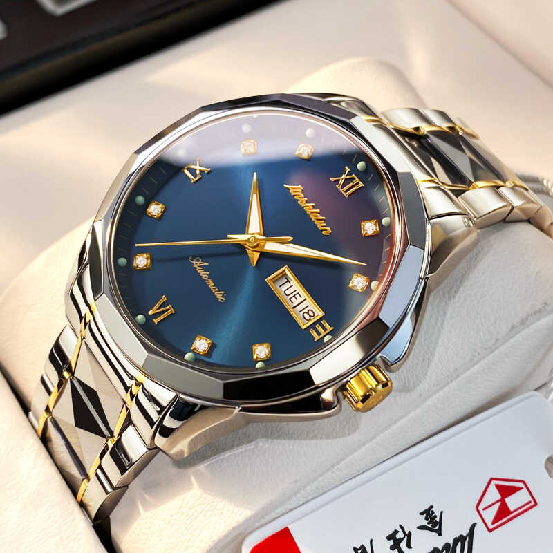 瑞士十大正品牌手表男士機械表鎢鋼時尚夜光商務奢華新款男表