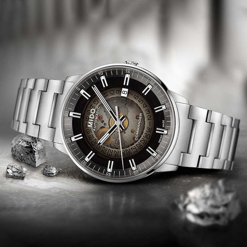 Mido美度手表男士指揮官煙熏漸變幻影瑞士機械手表